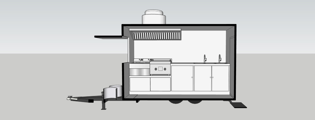 fully equipped burger food cart trailer design